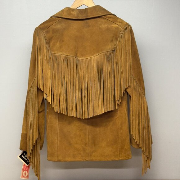 Schott NYC Western Suede Fringe Jacket Women's Sz 6 SML New w Tags Made In USA - Picture 3 of 16